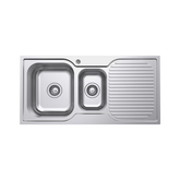 Tiva 980 1.5 Fienza Kitchen Sink with Drainer - Left Bowl